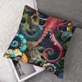 thumbnail image 7 of Wuche VARON Square Pillow Cover Cartoon Fun Colored Octopus tentacle Pattern Pillow Cover Decorative Home, Bedroom, Sofa Pillow Cover, Various Sizes, Set of 2 White, 7 of 7