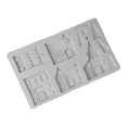 thumbnail image 5 of Molde de silicona gris árbol de Navidad Castillo cabaña pastel estampado Fondant decoración molde, 5 of 5