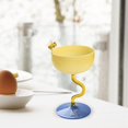 thumbnail image 4 of Vasos de yogur de vidrio de colores resistentes al calor con patas, s pequeños para , copas de postre, para frutas, Bar, cócteles, , base azul amarilla Macarena Cuencos de postre de copa, 4 of 7