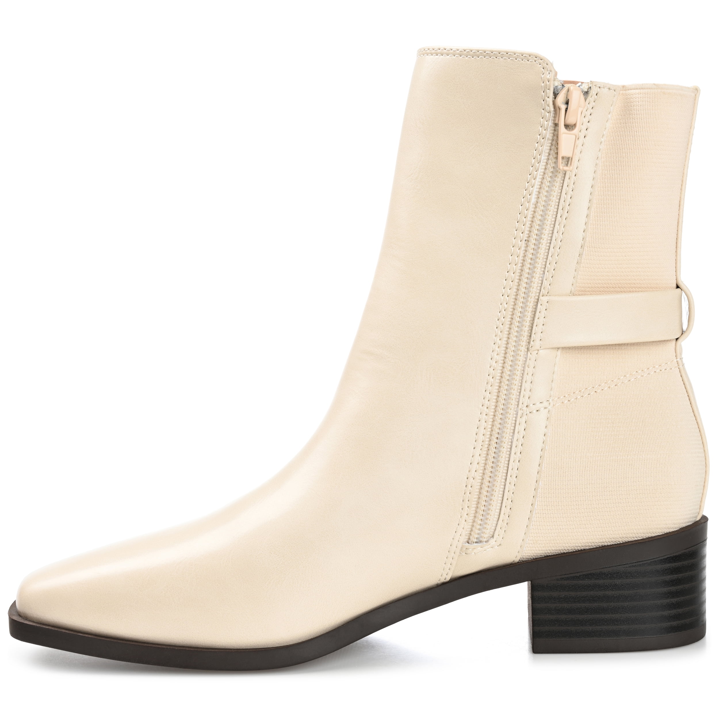 Journee Womens Aubrie Inside Zip Stacked Heel Booties, Widths Available
