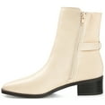 thumbnail image 3 of Journee Womens Aubrie Inside Zip Stacked Heel Booties, Widths Available, 3 of 10
