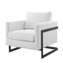 Accent Chair, Fabric, Metal Steel, Black White, Modern Contemporary Urban Design, Living Lounge Room Hotel Lobby Hospitality