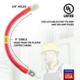 thumbnail image 3 of AWG #2/0 Red Battery Interconnect Cable 8" with 3/8" Lugs ASSEMBLED IN USA, 3 of 4