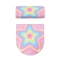 thumbnail image 5 of HELLHERO Pastel Starburst Toilet Covers Set, Dust-Proof Washable Elastic Fabric Bathroom Toilet Cover Set, 5 of 8