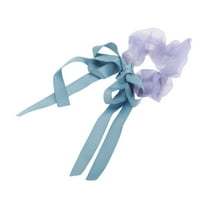 Unique Bargains 1 Pc Grace Bow Ribbon Scrunchies Blue Purple