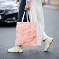 thumbnail image 6 of Canvas Bag Tote Bag Shopping Bag 16×15in Can Be Carried By Hand And Can Be Used For Daily Travel Such As Shopping And Going To Work Pink Marble_4, 6 of 8