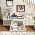 thumbnail image 2 of JERFIT 55.9 Inch Silver Modern Entryway Console Table with Full Body Mirror, Open Shelf Storage for Hallway, Living Room & Bedroom, 2 of 10