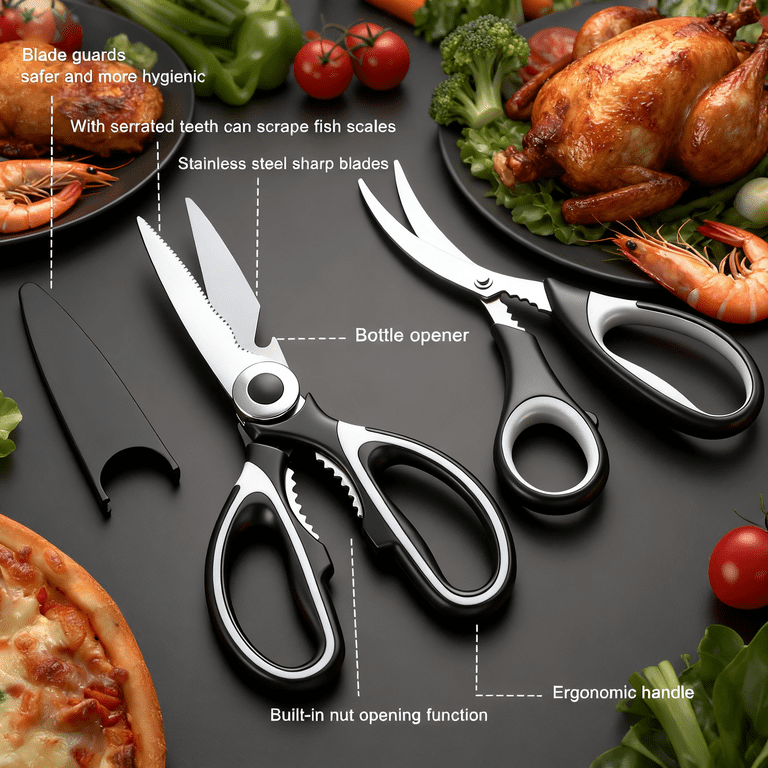 oannao 3-Pack Heavy Duty Kitchen Scissors Stainless Steel photo 7