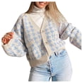 thumbnail image 5 of Vedolay Womens Fashion Fall Winter Long Sleeve Sweater Jacket Blue,M, 5 of 5