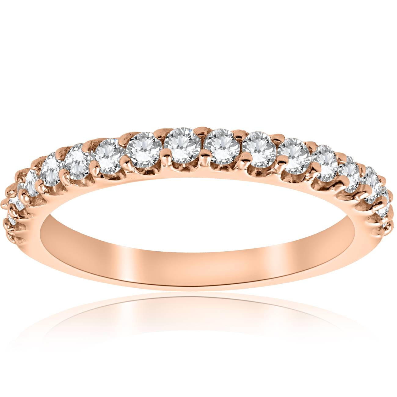1/2CT Diamond Ring 14k Rose Gold Womens Wedding Anniversary Band
