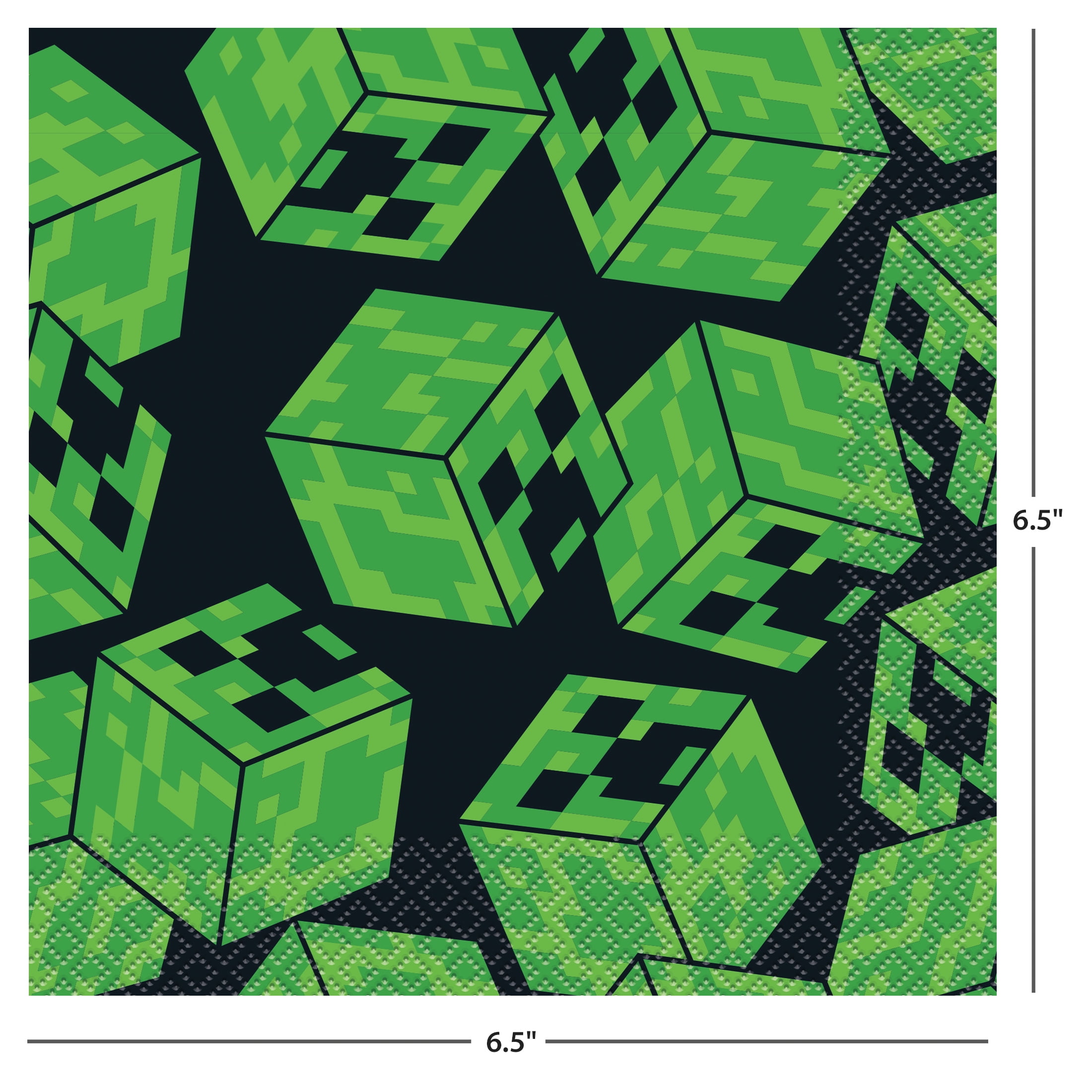 Minecraft 16 Count 6.5IN x 6.5IN Multicolor Lunch Napkins