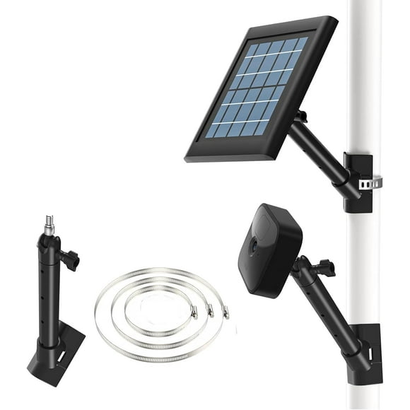 ERDS-Blink Camera Mount for Blink 4th Gen/3rd Gen/Blink XT/XT2 Indoor Outdoor Camera and Blink Solar Panel Mount, Drain/Steel Pipe Home Security System Extension Bracket, with 3 Adjustable Clamping R