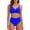 Blue, variant on Women's Swimsuit High Waisted Bikini Set Solid Color Conservative Fashionable Split Two Piece Beach Vacation Swimwear, Mint Green L
