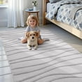 thumbnail image 5 of Buganda Modern Area Rug, Soft Non-Slip Rug for Living Room Bedroom, Machine Washable, 5'x8', Light Grey, 5 of 6