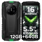 DOOGEE Fire 3 Android 16 Rugged Phone Unlocked,8350mAh Battery,12GB+64GB/2TB,Octa Core Rugged Smartphone,5.5" IPS HD+ Display,13MP+8MP,IP68 Waterproof Cell Phone,Face Unlock,NFC/T-Mobile