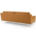 thumbnail image 4 of Maklaine Stainless Steel & Leather Sofa and Loveseat Set in Tan, 4 of 6