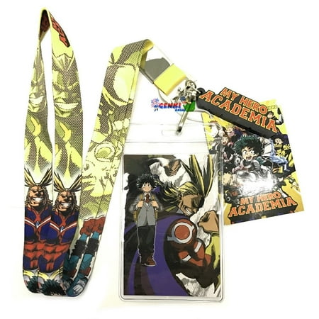 Safety Pin Charm Holder - My Hero Academia: Character Lanyard with Badge ID Holder and PVC Logo Charm