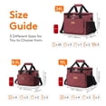 thumbnail image 3 of Bolsa de almuerzo Lifewit, grande, aislante, 15 litros, color rojo vino, 24 latas, 3 of 6
