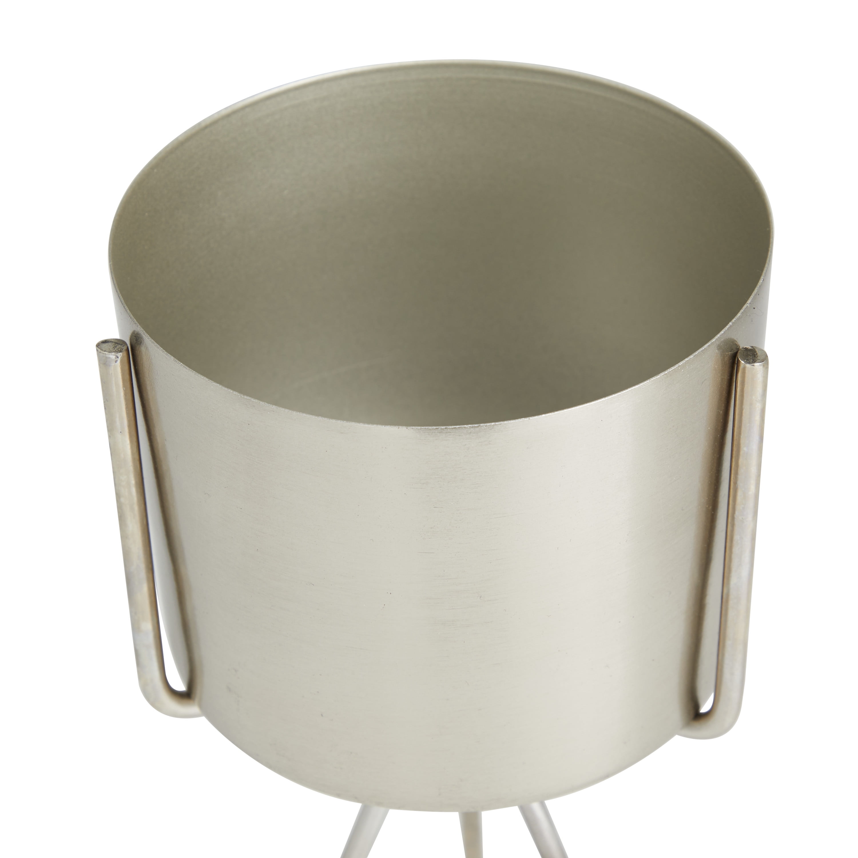 CosmoLiving by Cosmopolitan 5", 4"W Small Silver Metal Planter with Removable Stand (2 Count)