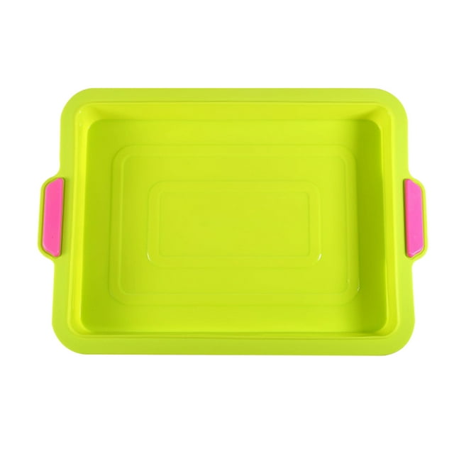 Toystoory Bandeja para hornear pasteles de brownie Bandeja para hornear pasteles antiadherente de silicona Molde para resistente al calor con Herramientas y accesorios para hornear verde Toystoory HA8484-01B