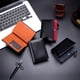 thumbnail image 2 of Cartera de hombre de cuero, cartera corta, pequeña cartera de negocios vertical con cremallera para hombre, 2 of 6