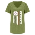 thumbnail image 4 of T-Shirt à Manches Courtes pour Femmes en Liquidation T-Shirt en Chiffon pour Femmes T-Shirt de Baseball Imprimé Lettres de Baseball Col en V Manches Courtes, 4 of 4