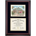 thumbnail image 1 of OCM Diploma Frame for Appalachian State University, Black/Gold Mat with Belk Library Watercolor, 24" x 17", 1 of 5