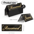 thumbnail image 7 of Framokoko 12 Pcs Mirrored Reserved Table Signs, Double Sided Table Tent Signs with Suede Cloth, Reservation Seat Indicators for Wedding Restaurant Ceremony Party Banquet  (Black 6"x2"), 7 of 7