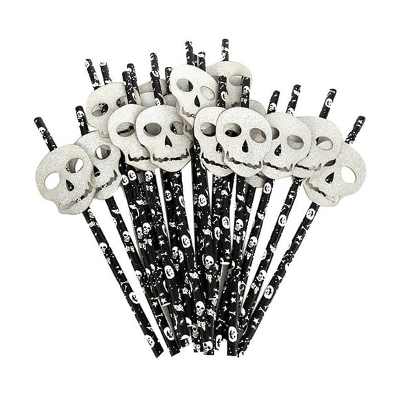 OAVQHLG3B Halloween Paper Straws 50 Pcs Straws Disposable Biodegradable Paper Drinking Straws For Halloween Party Supplies