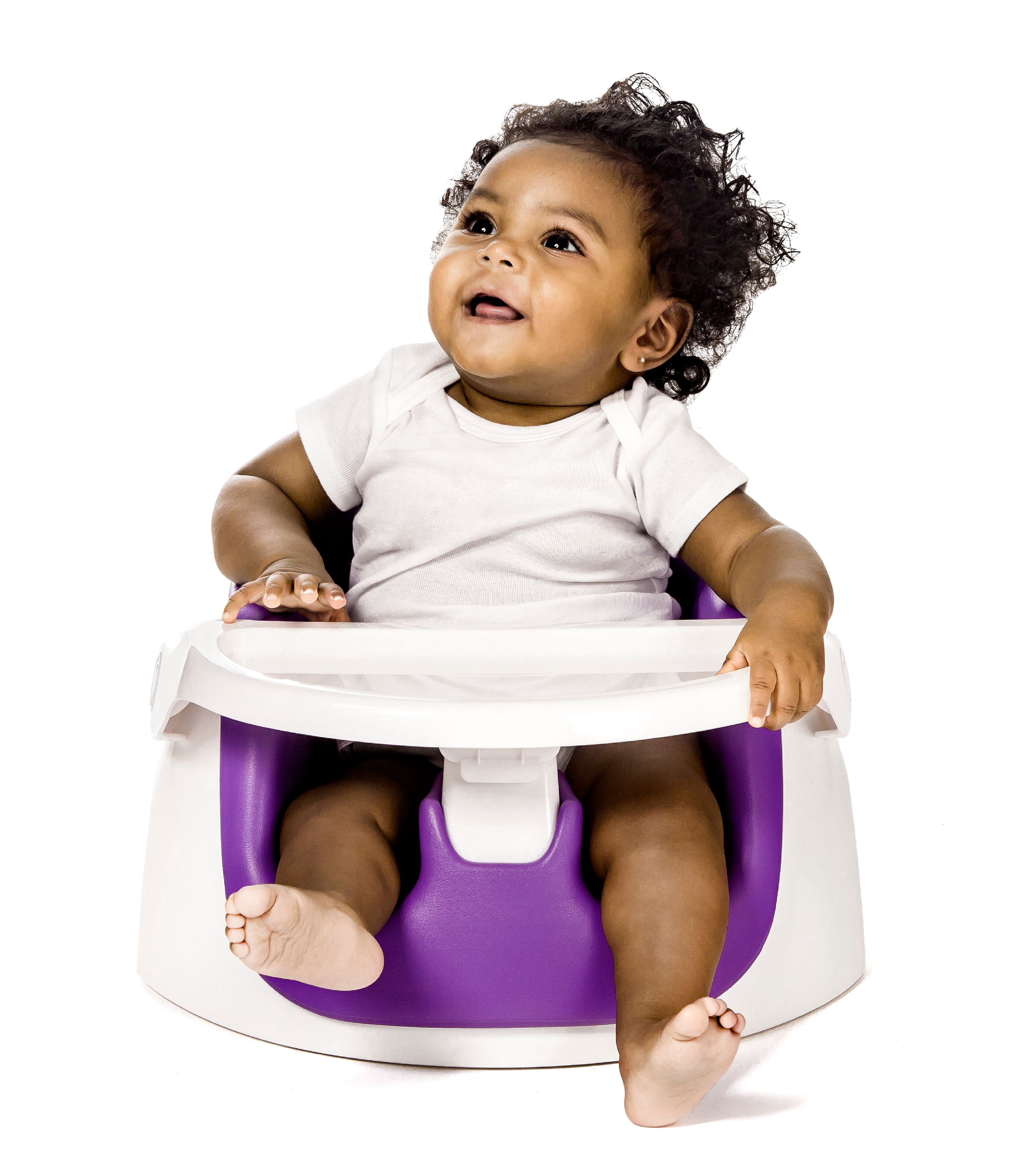Regalo My Little Booster Seat 2-in-1 with Tray, Easy Clean, Purple, Unisex, Ages 6 to 30 Months, Up to 50 lb