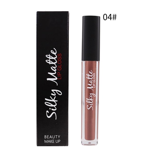 QIC Kit de esmalte de labios resistente al agua, lápiz labial mate de larga duración, herramienta de maquillaje no pegajosa 4#