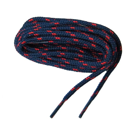 

48 Inch 122 cm 2 pair pack Navy Blue with Red Heavy Duty 4mm round Boot Shoelaces Bootlaces