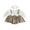 White, variant on RUINIXCW Baby Girl Fall Bodysuit Long Sleeve Leopard Print Romper Dress and Headband