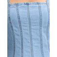 thumbnail image 5 of INSPIRE CHIC Women's Sleeveless Denim Dresses Square Neck Stretch Raw Hem Jean Maxi Dress S Light Blue, 5 of 6