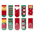 thumbnail image 3 of GYRATEDREAM Kids Boys Winter Christmas Socks Warm Fuzzy Socks for Girls Home Floor Soft Lined Fluffy Socks with Grips 5 Pack for 9-12Y Multi-color, 3 of 4