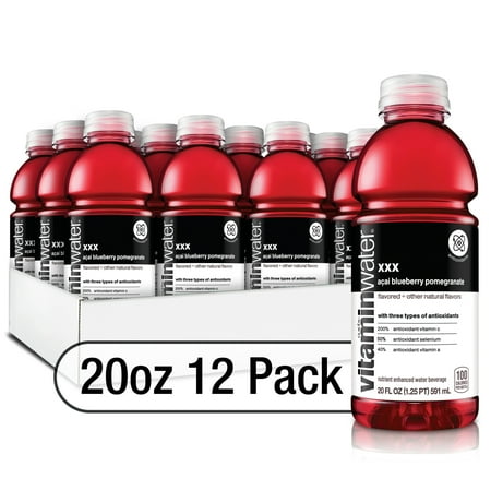 vitaminwater xxx electrolyte enhanced water w/ vitamins açai-blueberry-pomegranate drinks 20 fl oz 12 Pack