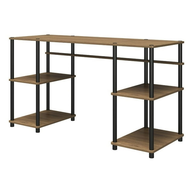 Ameriwood Home Condor Toolless Double Pedestal Computer Desk in Rustic Oak