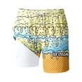 thumbnail image 5 of CONZONE Mens Swim Trunks With Mesh Liner Ice Cream Graphic Board Shorts for Men Elastic Waist Drawstring Lightweight Quick Dry Summer Beach Swim Shorts, 5 of 5
