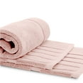 thumbnail image 3 of White Classic Hotel Collection Absorbent Cotton Bath Mats, Spa Reversible Floor Towels, not a Bathroom Rug, Pink, 22 x 34, 2 Pack, 3 of 8
