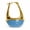 Blue Chalcedony, variant on 18K Gold Plated Oval Dangle Hoop Earrings with Green Resin Accent for Women