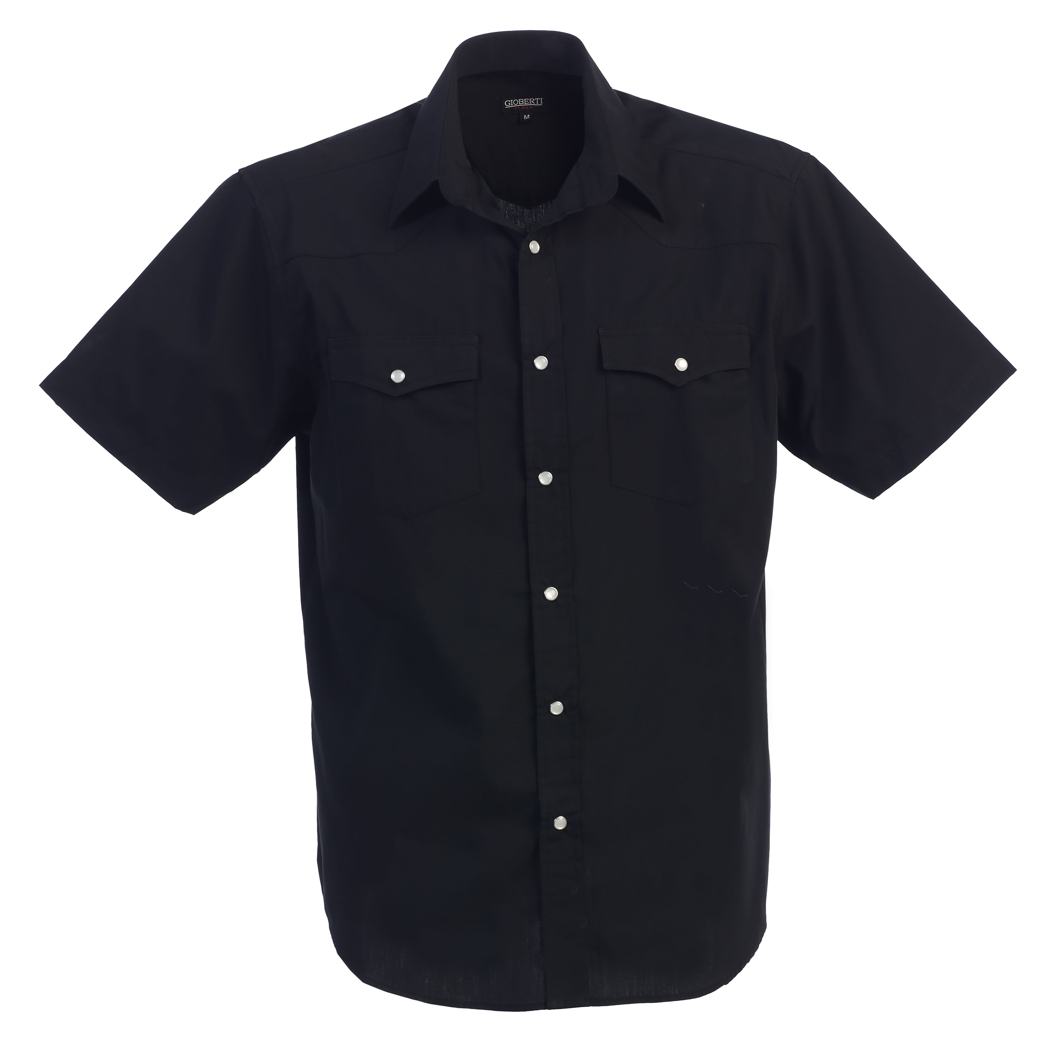 Men's Western Solid Short Sleeve Cowboy Pearl Snap Shirt Size S 5XL Rodeo Shirt 