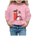 thumbnail image 2 of Boys Sweatshirts Kids Christmas Snowflake Hoodless Long Sleeve Pullover Pink 8-9 Years, 2 of 4