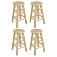 thumbnail image 1 of PJ Wood Classic Round-Seat 24" Kitchen Counter Stools, Natural (Set of 4), 1 of 7