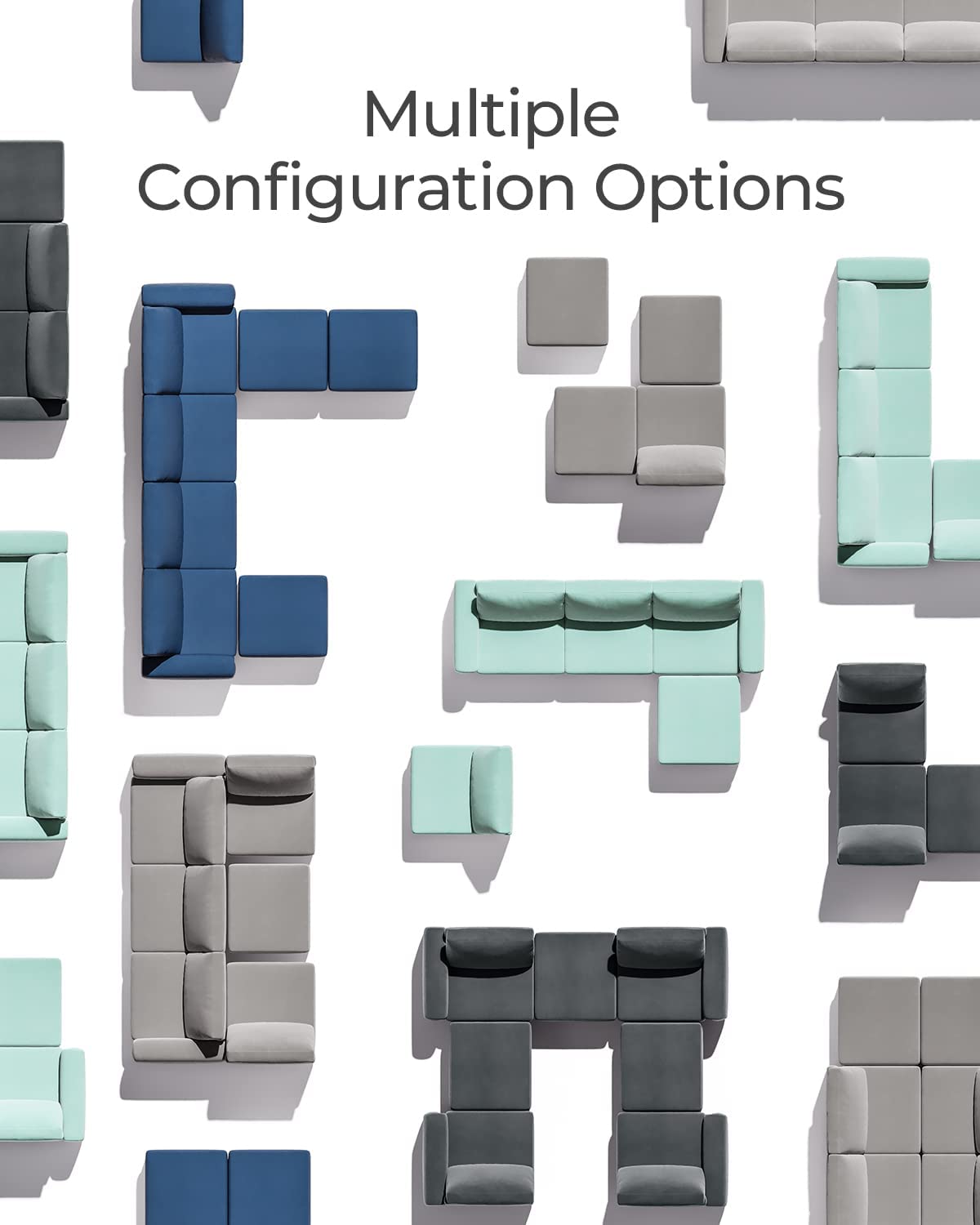 HOME Single Seat Module for Modular Sectionals Sofa Couch with Storage