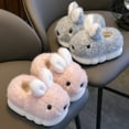 thumbnail image 6 of XIMIN Toddler Slippers Cute Cartoon Bunny Plush Slippers Boys Girls Fluffy Memory Foam Comfy Cozy Home Slippers Winter Warm Indoor Cute Bunny Shoes, 6 of 8