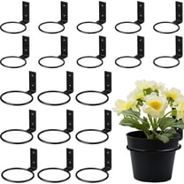 Flower Pot Trays Wall Mounted, Metal Planter Hooks Hangers Wall Bracket Plant Storage Rack for Garden and Outdoor Decor, Black Version