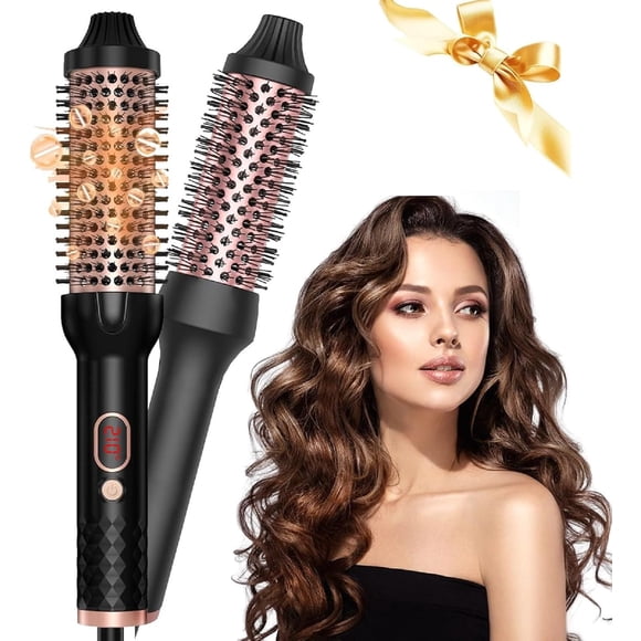 Cepillo Secador de Cabello, 4EN 1 Cepillo Giratorio Secador de Cabello,Con 10 Temperaturas Ajustables,Con Generador de Lones y Revestimiento Cerámico, Cepillo Alisador