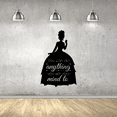 thumbnail image 2 of You Can Do Anything You Set Your Mind To - Life Motivation Quote Disney Movie Princeas Cinderella Silhouette Vinyl Wall Decal Sticker Art Decoration Home Bedroom Classroom Living Room Size(30x22 inch), 2 of 3