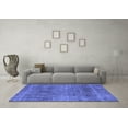 thumbnail image 3 of Ahgly Company Machine Washable Indoor Square Abstract Blue Modern Area Rugs, 3' Square, 3 of 4