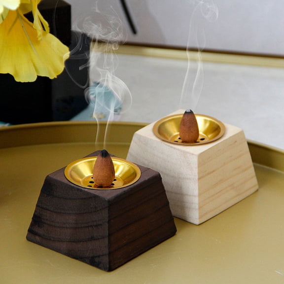 Milisten Incense Stick Holder Black Wooden 1Pack 2.95X2.95X1.89in